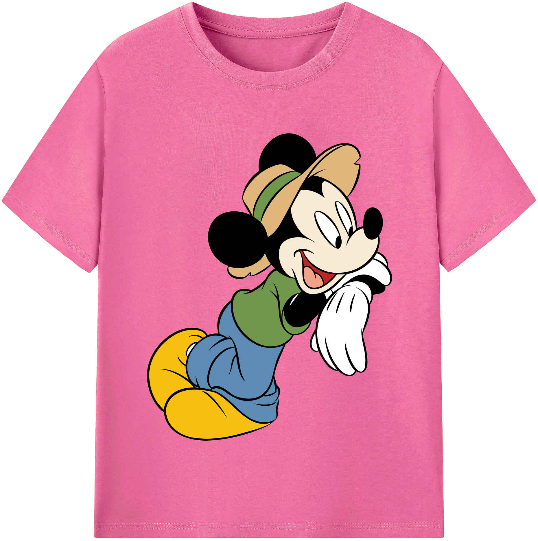 （画像用） ミッキーマウス Mickey Mouse レディースカジュアルプリントTシャツ（綿100％）